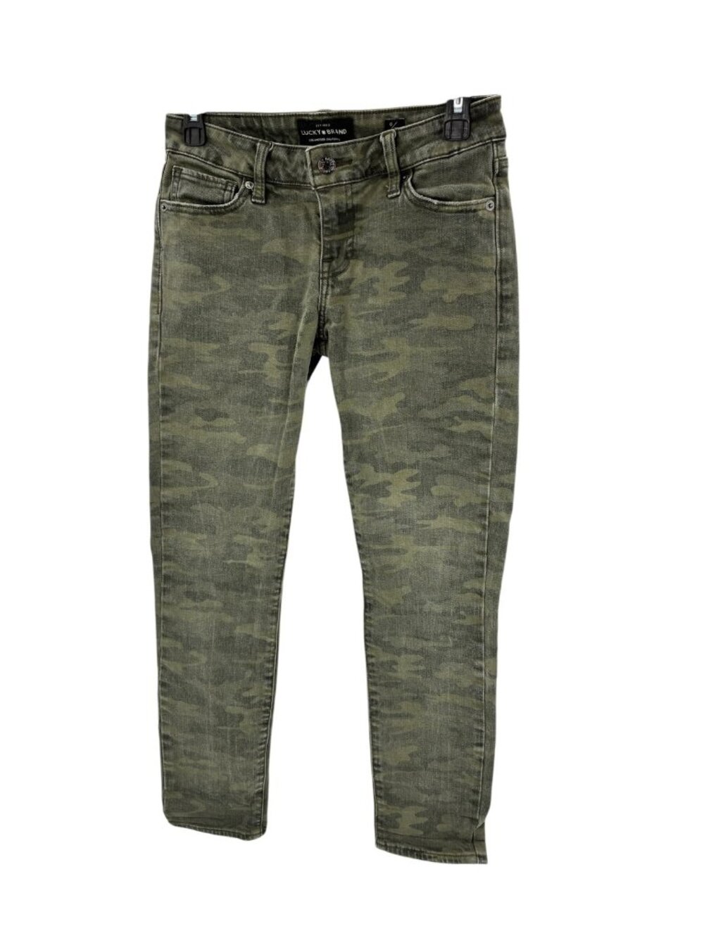 Lucky Brand Lolita Skinny Ankle Jeans Womens Size 0 Green Camouflage Stretch